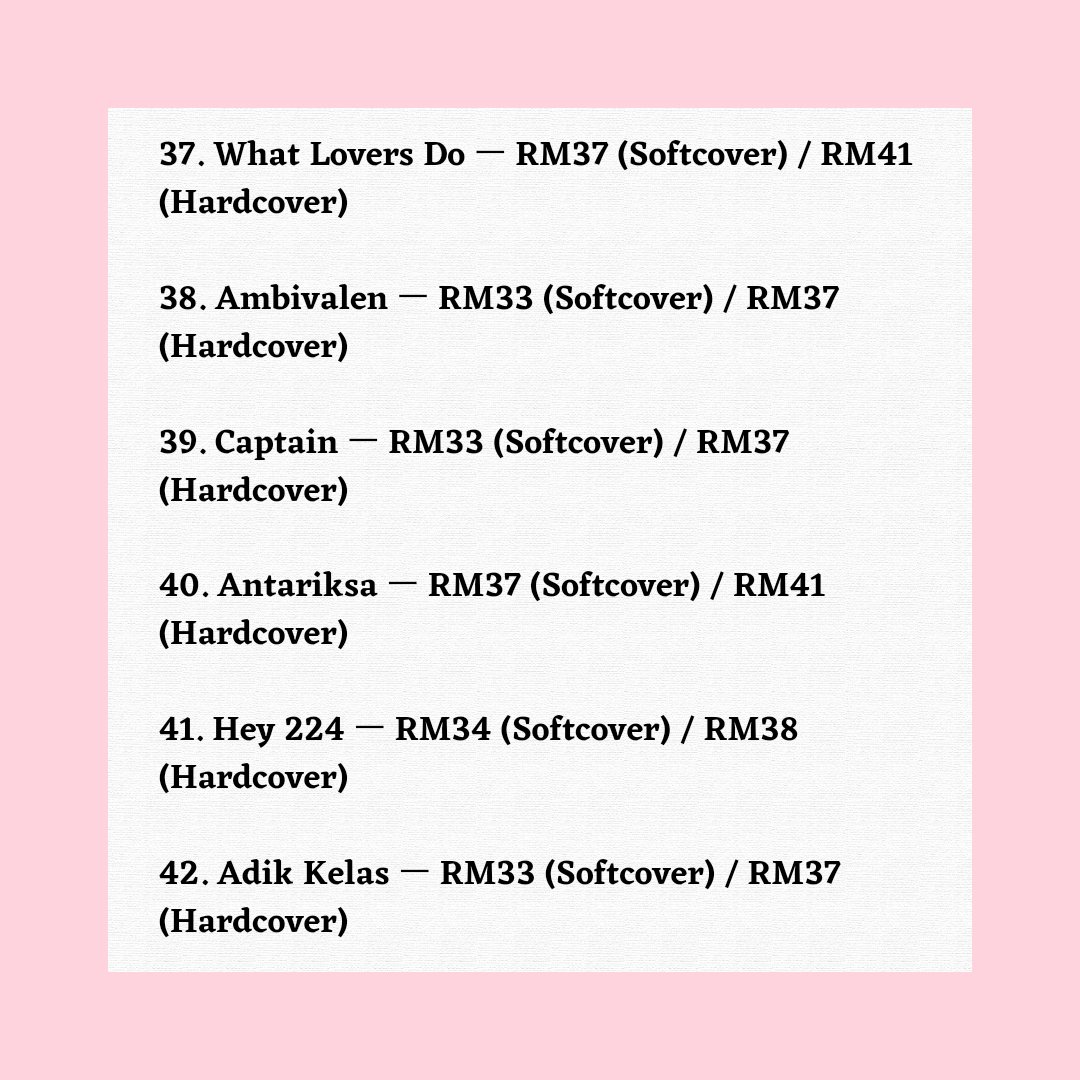 📌 What Lovers Do by @heyIushcious 
📌 Ambivalen by <a href="/renjunculture/">mommy</a> 
📌 Captain by <a href="/kimberies/">kim</a> 
📌 Antariksa by <a href="/valstraum/">vaL</a> 
📌 Hey 224 by <a href="/HAELETTERS/">jzjz</a> 
📌 Adik Kelas by <a href="/najjaeminii/">daici ✩</a>