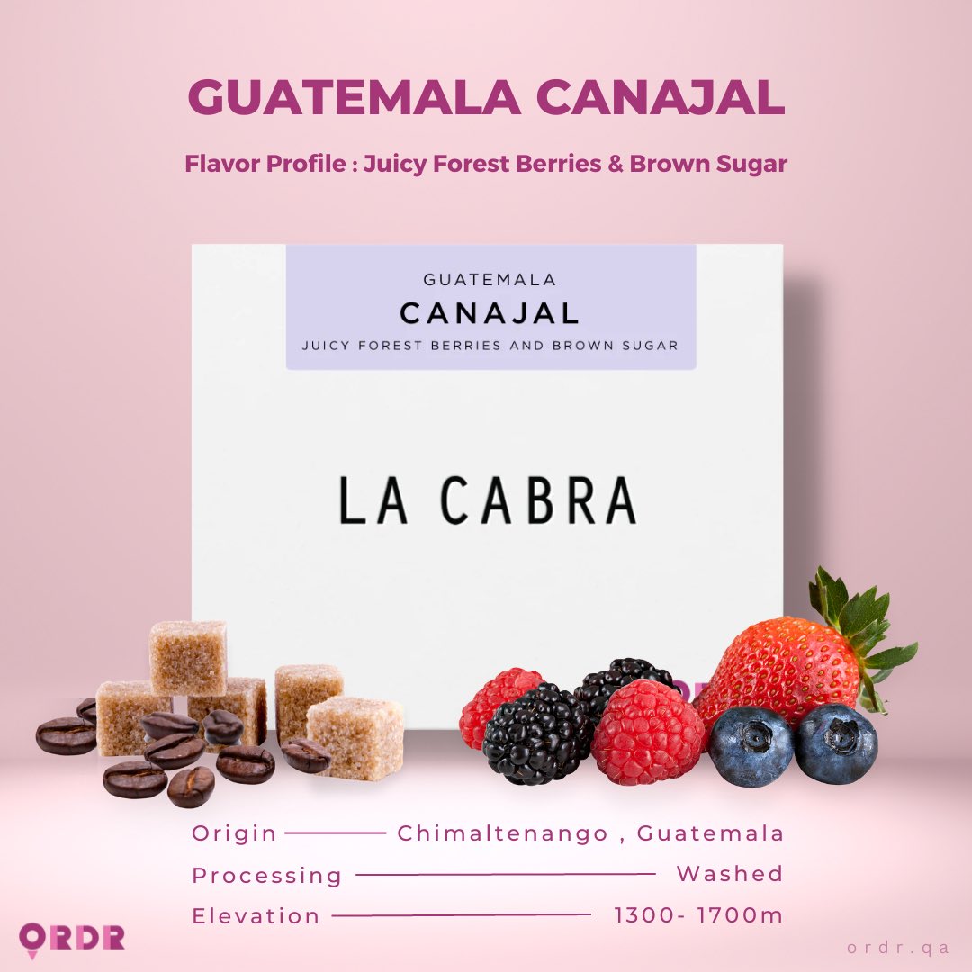 ordrqa's tweet photo. This lot has a juicy expression, with forest berries balanced by rich brown sugar. #Canajal

#guatemala #coffee #brownsugar #qatar #qatar2022 #qatar2023 #qatarcoffee #qatarnews #coffeeinqatar #coffeebeans #coffeebeansqatar #doha #nye #newyear #celebratewiththebest #HappyNewYear https://t.co/e6g1ygWvvk