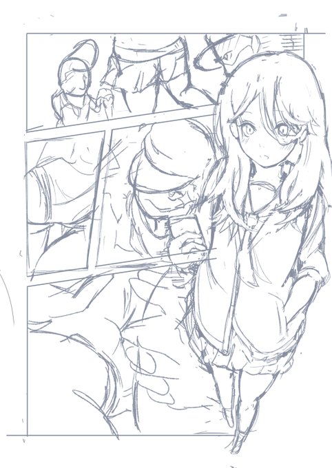 skebクソガキクソジジイ下描き 