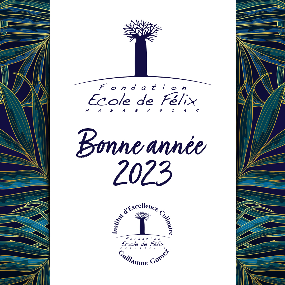 ECOLEDEFELIX's tweet photo. Bonne et heureuse année à tous! Une année porteuse d'espoir grâce à vous qui restez à nos côtés!🙏
#madagascar #ecoledefelix #education #cakesforlight #institutdexcellenceculinaireguillaumegomez #guillaumegomez #ecoleculinaire #PerePedro #oso #gambasbio https://t.co/18TxGpxnRS