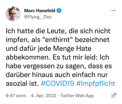DogsAreFamily_'s tweet photo. Diese Aussage bleibt unvergessen und unverzeihlich.
#IchHabeMitgemacht 
#wirvergessennicht

@flying__doc  Marc #Hanefeld
#Asozial #COVID19 https://t.co/rcL6oB7Ly5