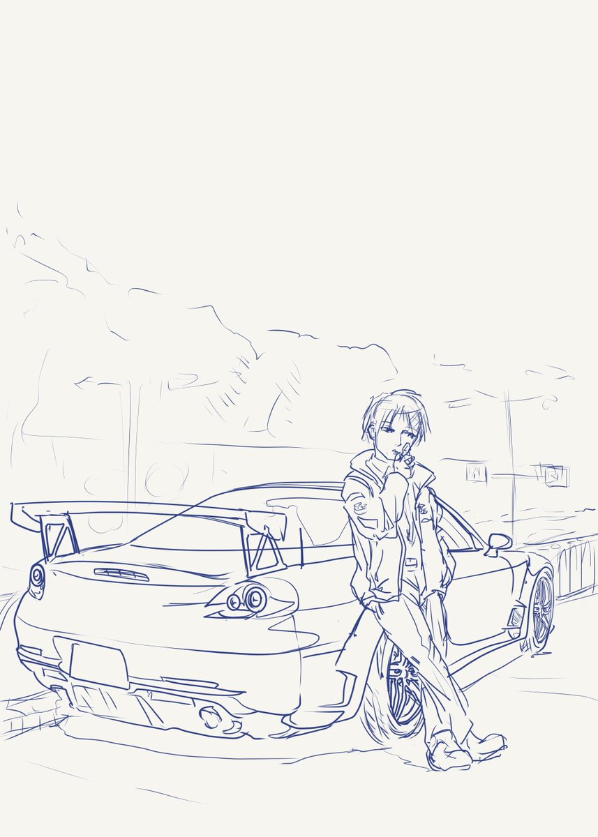 依頼もの、やたらクルマ描く機会が多くて頭痛い
とりあえずラフ三枚やった 
