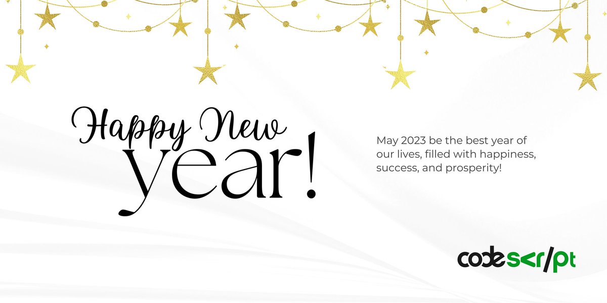 codescript_'s tweet image. After a long pause, the entire @codescript_ team is back to serve you better. Our core values still remain the same and we aim to achieve so much this New Year and serve you better. The entire team wants to use this privilege to wish you and your loved ones a prosperous New Year.