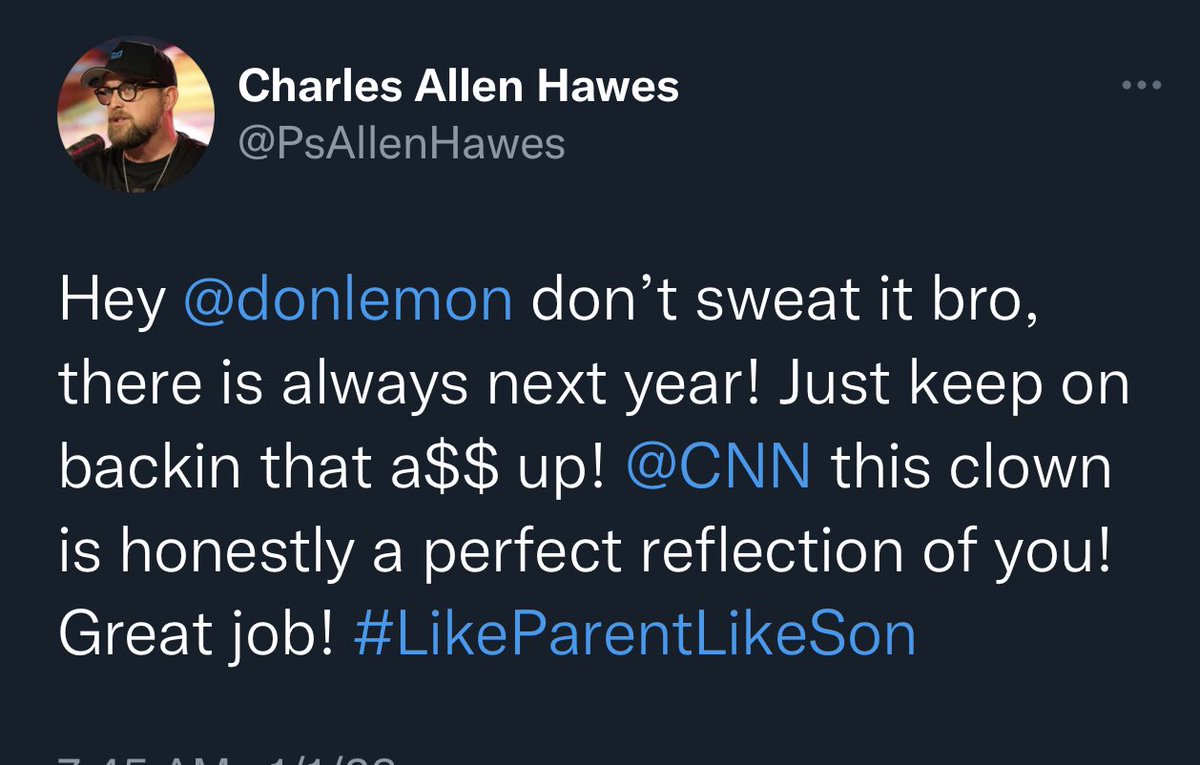 PAhawes's tweet photo. @cnn Incase you missed what happened last night, @donlemon missed the new year as he was backing his a$$ up! Don’t worry, I’m sure no one noticed 😳 https://t.co/zyUmn3FoqP