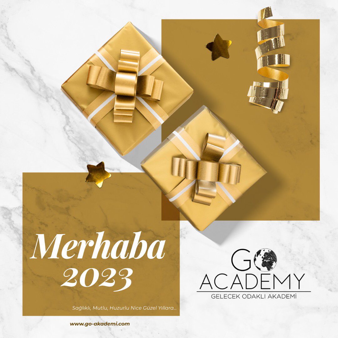 GO_Akademi's tweet photo. Gelecek Odaklı Akademi olarak sevdiklerinizle birlikte nice sağlıklı, mutlu, huzurlu yıllar diliyoruz! Hoşgeldin #2023! 🥳 #Merhaba #YeniYıl #GOAkademi https://t.co/g0dlbVXqRS