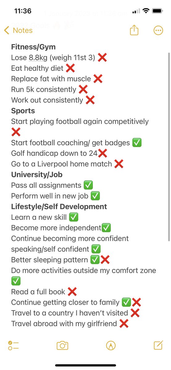 JGibbins_'s tweet photo. Here’s a review of my 2022 goals. I’ve achieved slightly more than I did in 2021 but still got more I want to achieve in the future 💪 https://t.co/50DruwIWS7