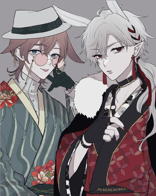 #くろのあとりえ  #KuzuArt  #かな絵 兎×modern 