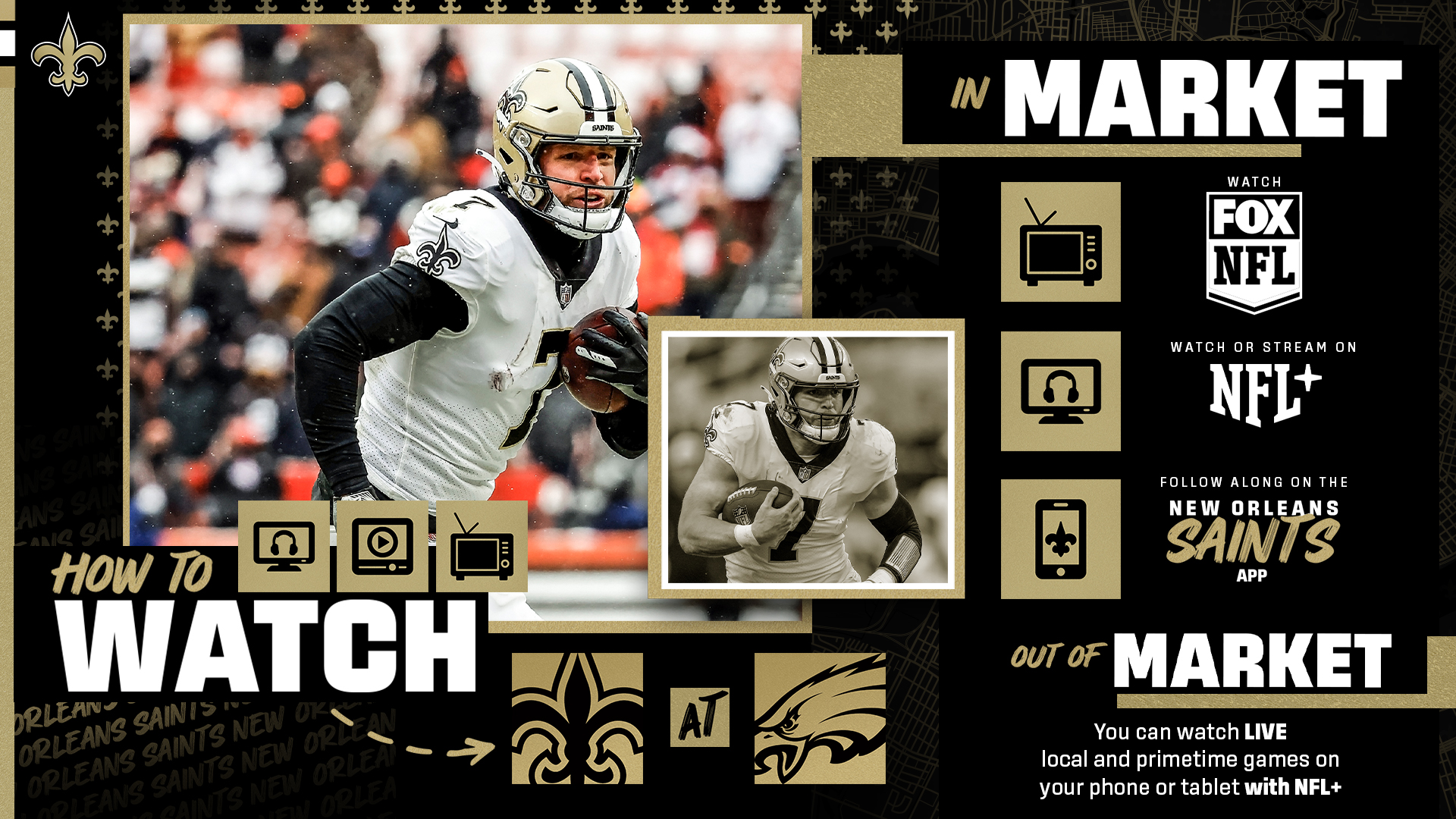 where to watch the saints game