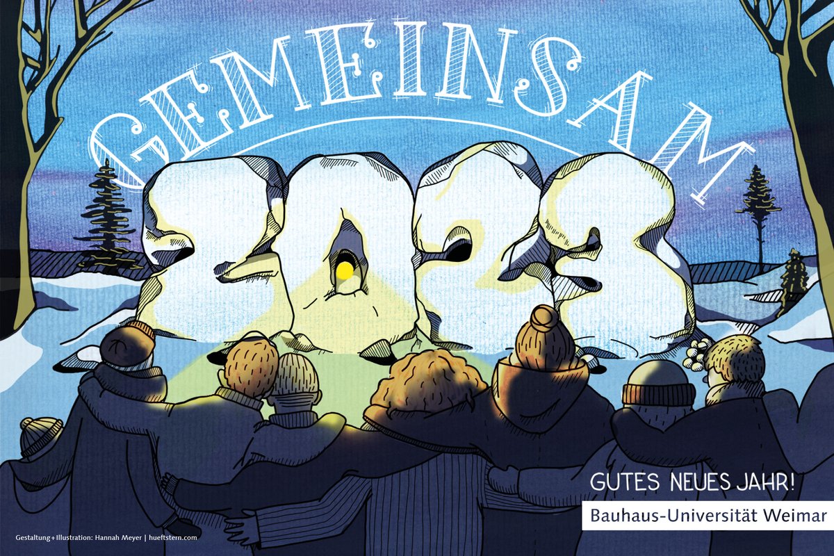 Im Namen des #Präsidiums wünscht die #BauhausUni #Weimar von Herzen ein gesundes neues Jahr! Gemeinsam starten wir mit viel Energie, Neugier, Mut und Zuversicht in das Jubiläumsjahr der Bauhaus-Ausstellung 1923. Weitere Infos folgen in Kürze!