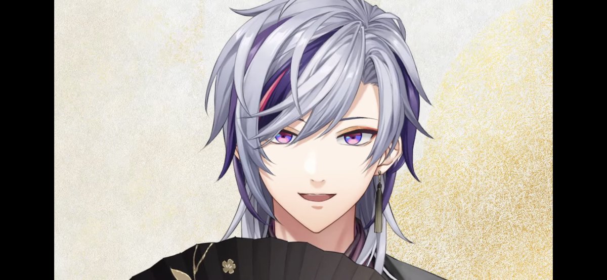 1boy male focus purple hair solo purple eyes japanese clothes streaked hair  illustration images