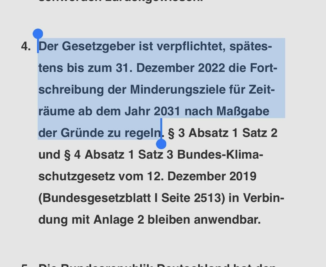 Geschafft: Das #BVG-Urteil von 2021, das dem Gesetzgeber vorgab, das #Klimaschutzgesetz nachschärfen, hatte die Deadline 31.12.2022. Die ist jetzt erreicht und wir müssen das somit nicht mehr machen. So funktioniert das doch, richtig?