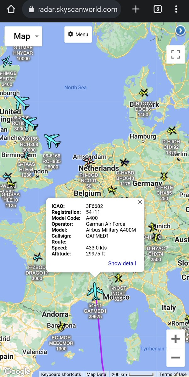 scan_sky's tweet photo. German Air Force 🇩🇪 - Airbus A400M - 54+11 - #GAFMED1
German Medevac Flight 🚑 Returning To Europe.
Likely Been To Mali 🇲🇱 Where Up To 1,400 German Soldiers 🇩🇪 Are Deployed. https://t.co/29QPS00gm2