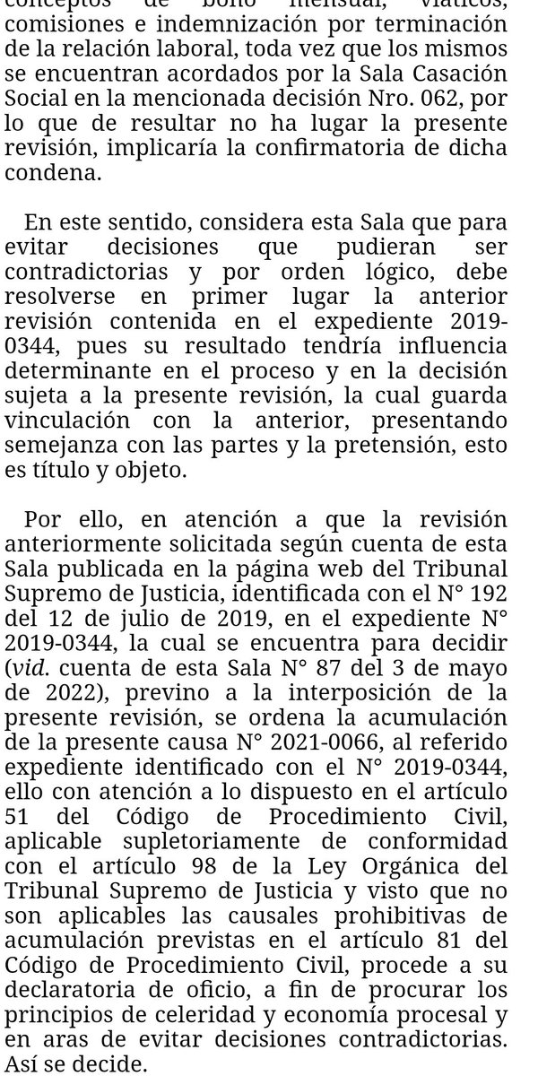 WilsonGomezGB's tweet photo. Sentencia N° 1165 del 14/12/2022 Sala Constitucional @TSJ_Venezuela La acumulación procesal consiste en la unificación dentro de un mismo expediente, de causas que revisten algún tipo de conexión con el fin de que mediante una sola sentencia sean decididas
https://t.co/sMK9nDguOX https://t.co/ewd6AbO0qe