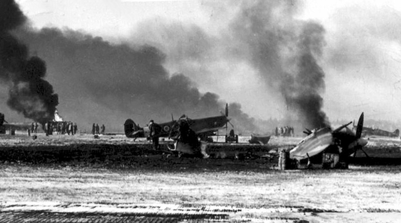 Joe Roddis, No. 485 Squadron, RAF, airbase Maldegem; 'The Yanks are out early this morning.' Approaching aircraft looked like American P-51 Mustangs, but moments later all hell broke loose. German Bf 109s fired at the parked Spitfire fighter aircraft. #WW2