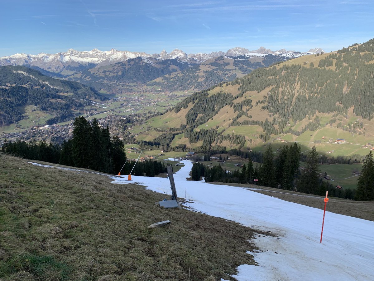 I grew up here in #Gstaad and learned skiing on this slope in the 70s. Back then scientists had evidence that fossil fuel causes warming. This is Jan 1, 2023.

Climate science is my profession, but this is where it gets personal. 
When do we understand that we need to change?