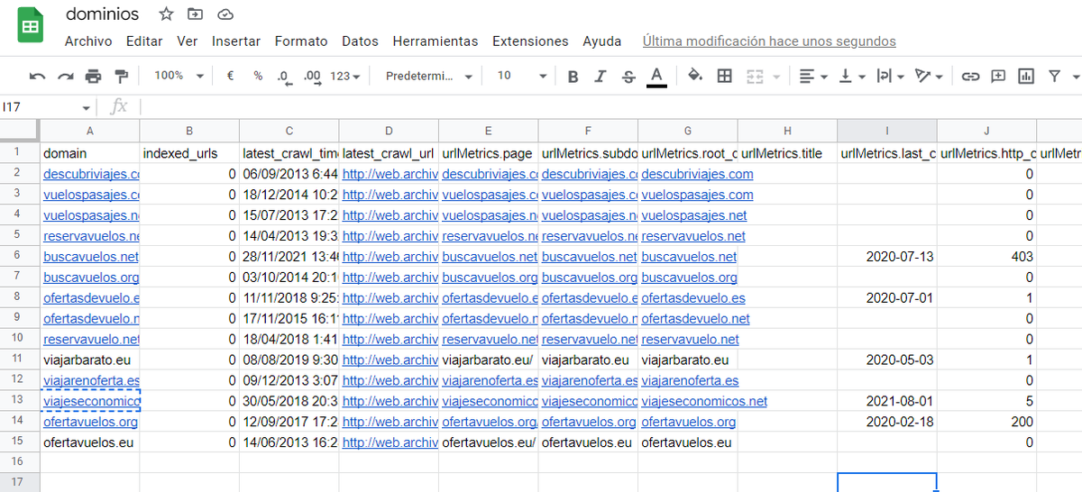 seo_torch's tweet image. Esto es Dominios Expirados, una herramienta SEO que comprueba si dominios generados por OpenAI a partir de keywords y TLDs han sido usado antes. Los casos aformativos, los exporta en un CSV junto a las métricas más importantes.
👇🏼👇🏼