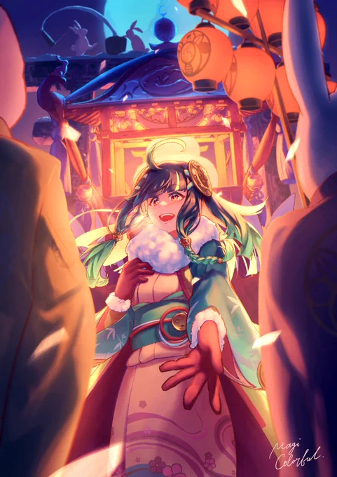 「兎の刻参り」#illustration #イラスト 