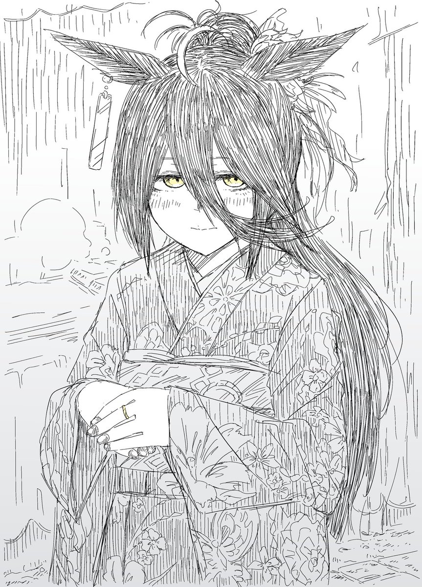 振袖カフェちゃんの絵です 