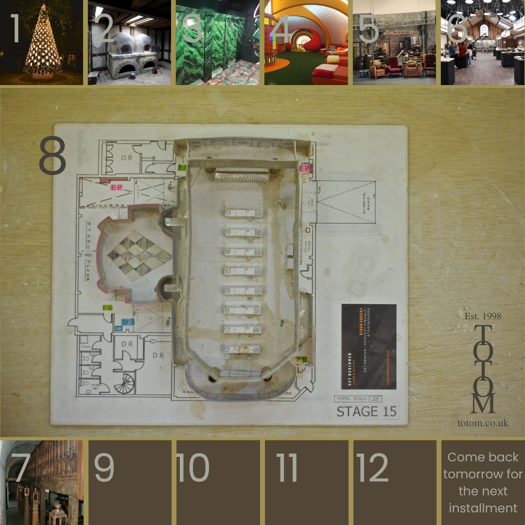 TotomConstruct1's tweet image. Happy New Year! 
On the 8th day of Christmas, my true love gave to me
8 Cooking Benches
7 Oil Lamps, 6 Large Light Boxes, 5 Soft Arm Chairs, 4 Colourful Beds, 3 Toilet Doors, 2 Clay Ovens and a Christmas Tree on the Kings Road
#totom #setdesign #setconstruction #masterchef #model