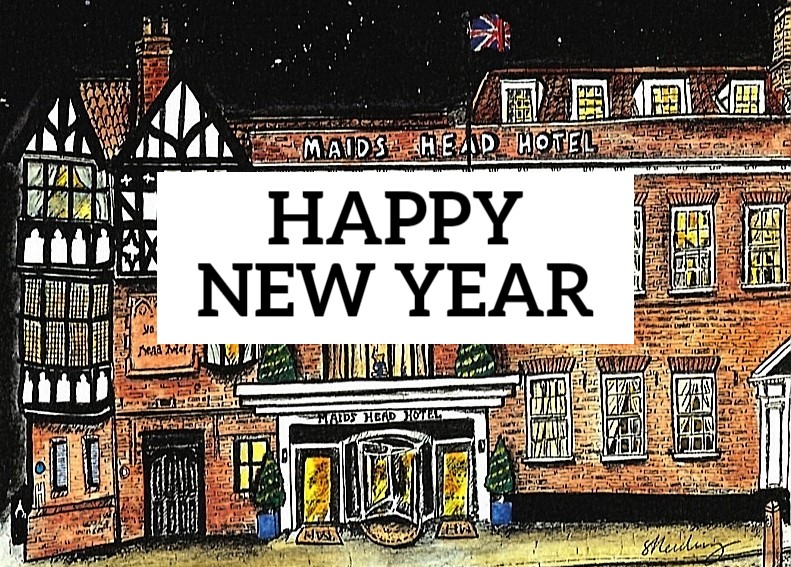 Wishing you all a very Happy New Year 🍾 The Maids Head team look forward to welcoming you in 2023. illustration @susanhendryart #newyear2023 #2023 #maidsheadhotel #norwichhotels #chaplingroup #norwich #happynewyear #visitnorwich #winepressrestaurant #maidsheadexperiences