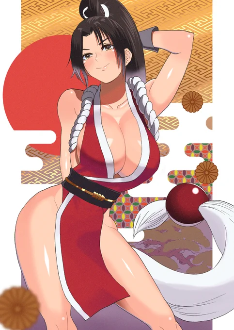 1月1日は不知火舞とジュリの誕生日なので以前描いたの置いときます #格ゲーキャラ描こうぜ 