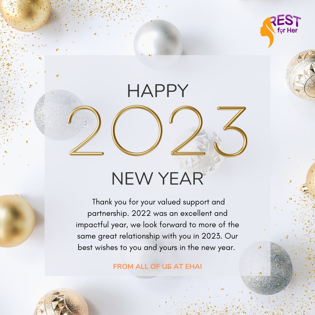 restforher2022's tweet photo. Happy New Year 2023!
. 
Thank you for your valued support and contributions in 2022, we look forward to a more impactful 2023 with you. 
.
May the new year be prosperous and blissful for you and yours. 
. 
#happynewyear2023 #nigeriain2023 https://t.co/5Qe3sEhZYo