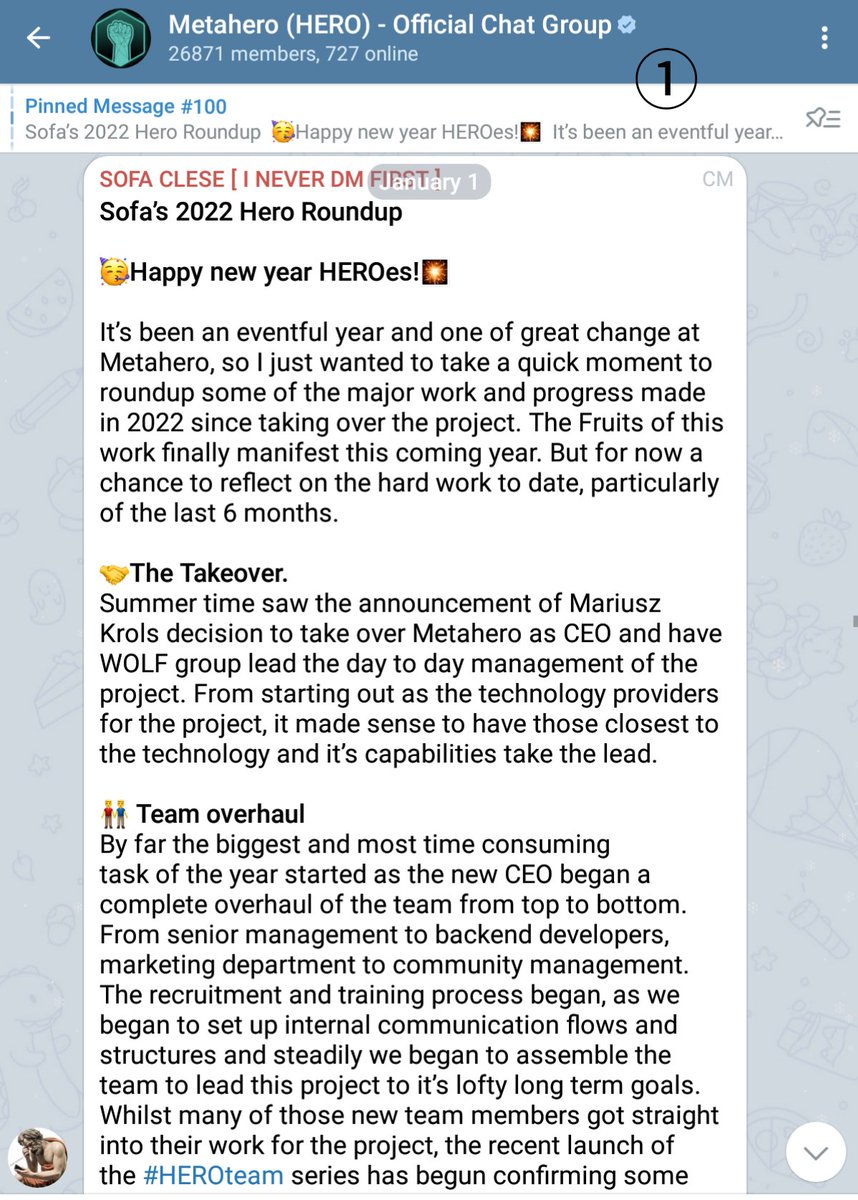 mayo01319's tweet photo. 3/
#Metahero Telegram 1/1 3:45
Community Manager @HeroSOFACLESE
2022 HERO Roundup ①〜③
-The Takeover
-Team overhaul
-The First Portable Scanner & Optimization
-Sony increasing production
-Promised Land Art Festival
-Sokol Concert
-Legal Progress
$HERO #WolfGroup https://t.co/rbEMUSYCKf