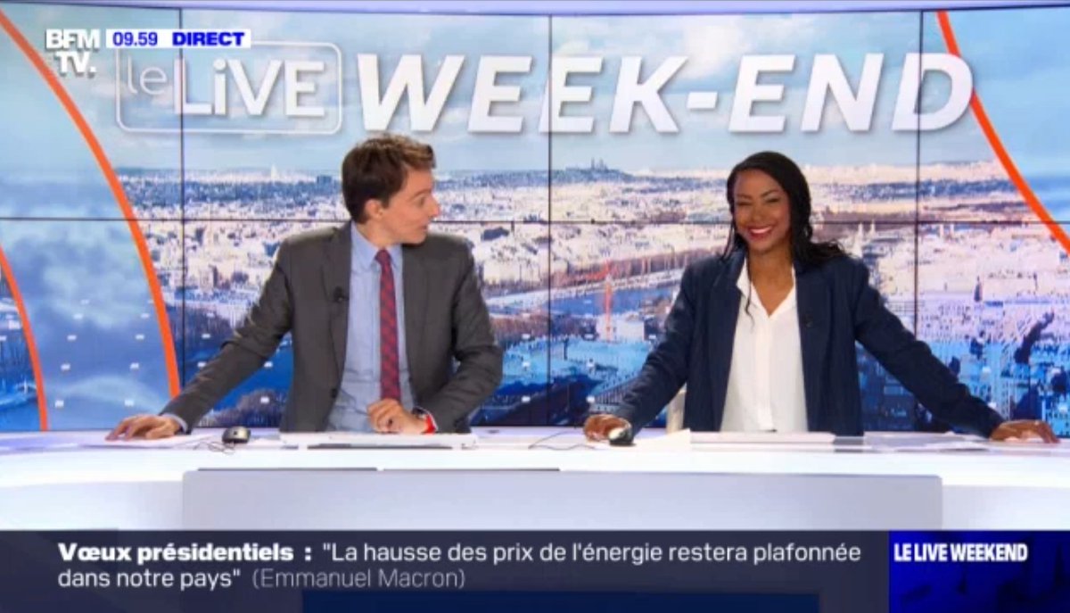 HYoussouf1297's tweet image. Bonjour au duo @Benjdub et @FWegscheider en plateau du #LiveWeekEnd sur @BFMTV !