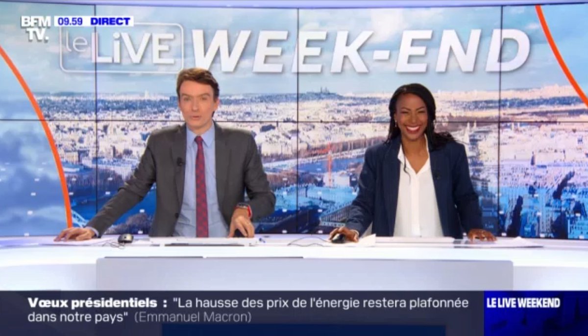HYoussouf1297's tweet image. Bonjour au duo @Benjdub et @FWegscheider en plateau du #LiveWeekEnd sur @BFMTV !