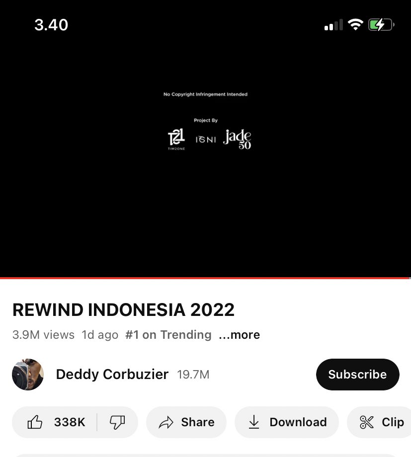 #ReviewSingkat
Rewind Indonesia 2022, BORING. disclaimer, this is my opinion. Satu satunya Rewind yg banyak gw skip. Banyak scene yg dirasa terlalu berlebihan sampai meninggalkan kesan “lebay”. Isi pun tak semuanya yg viral or trending on youtube,