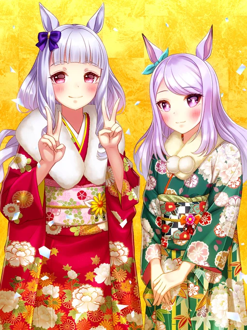 ニューイヤーズデイということであけましておめでとうございます絵です#ウマ娘 
