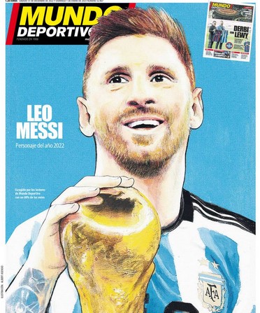 FollowlaL1's tweet photo. Léo Messi, personnage de l'année, à la Une de Mundo Deportivo ce matin. https://t.co/dwKNXqVwGC
