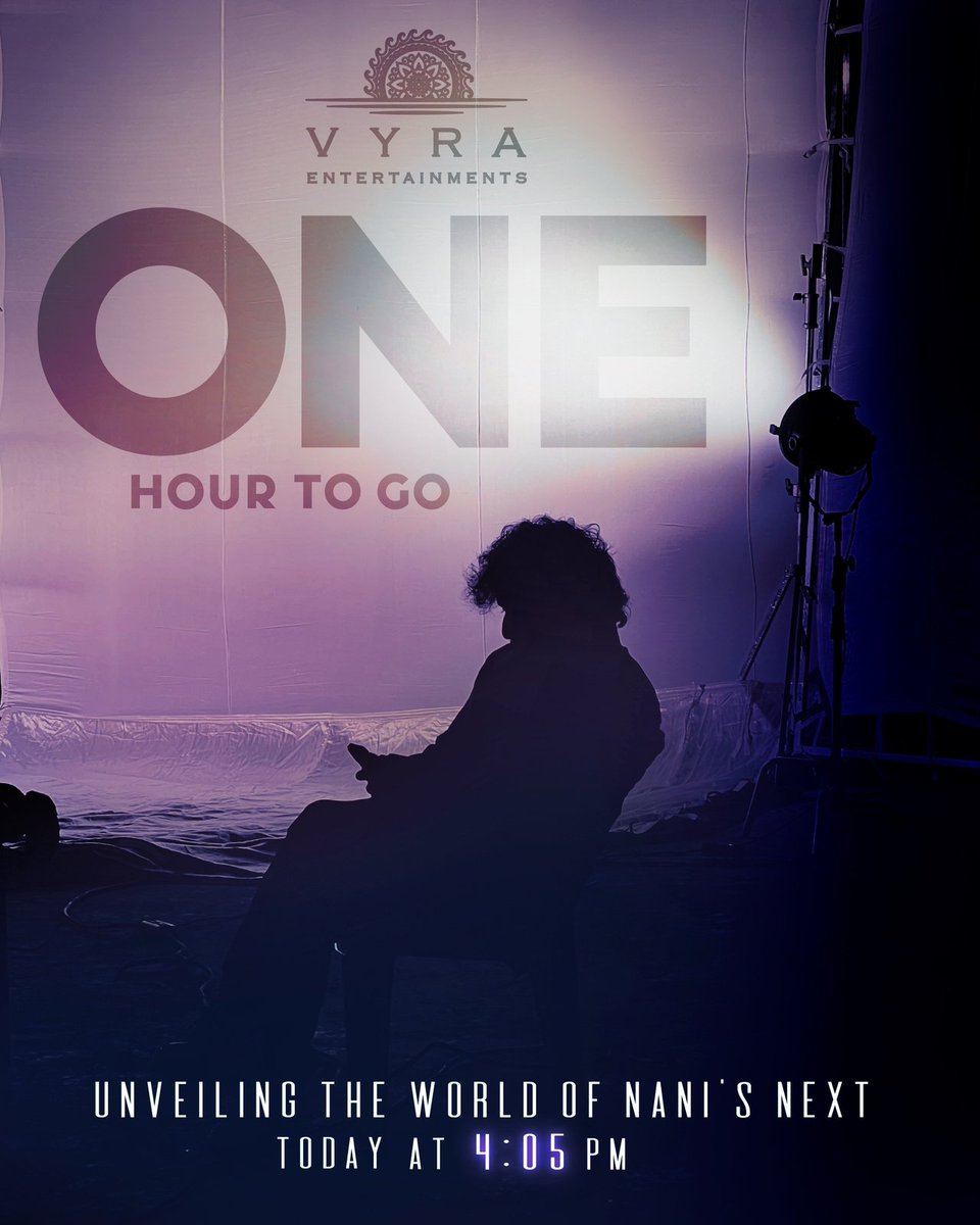 vamsikaka's tweet photo. 1 Hour to go!
Unveiling #Naninext Today @ 4:05 PM ⏳
Subscribe & Stay Tuned!
- https://t.co/FdsCSvGZwf
Natural 🌟 @NameisNani
@VyraEnts @mohan8998 @drteegala9 #MurthyKalagara https://t.co/wUusXyNoFy