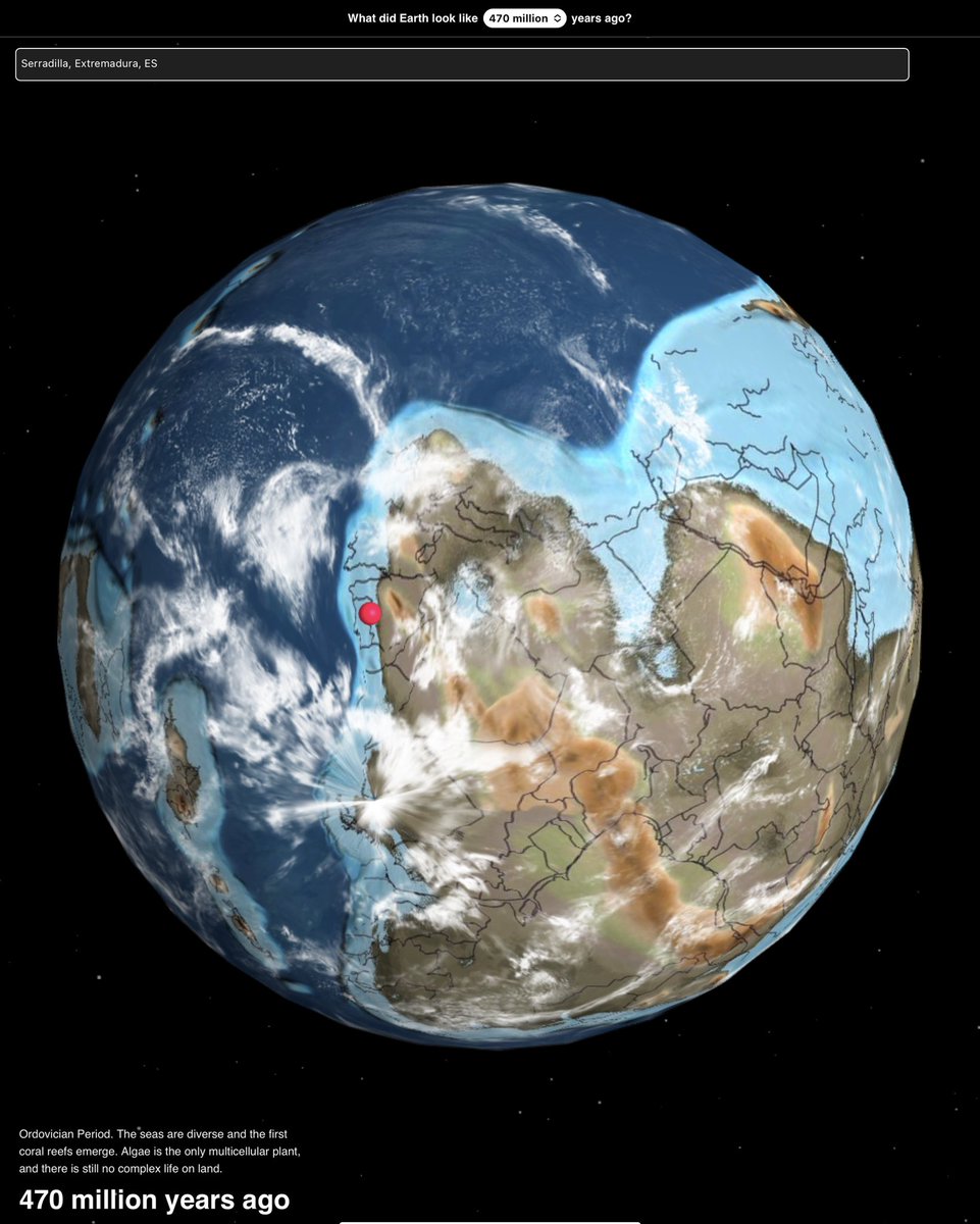Hace 470 millones de años, mi pueblo tenía unas playas paradisiacas y Monfragüe era un espacio natural marítimo terrestre…

Si queréis ver donde andaba vuestro pueblo en aquellos tiempos podéis hacerlo en el siguiente enlace:

dinosaurpictures.org/ancient-earth