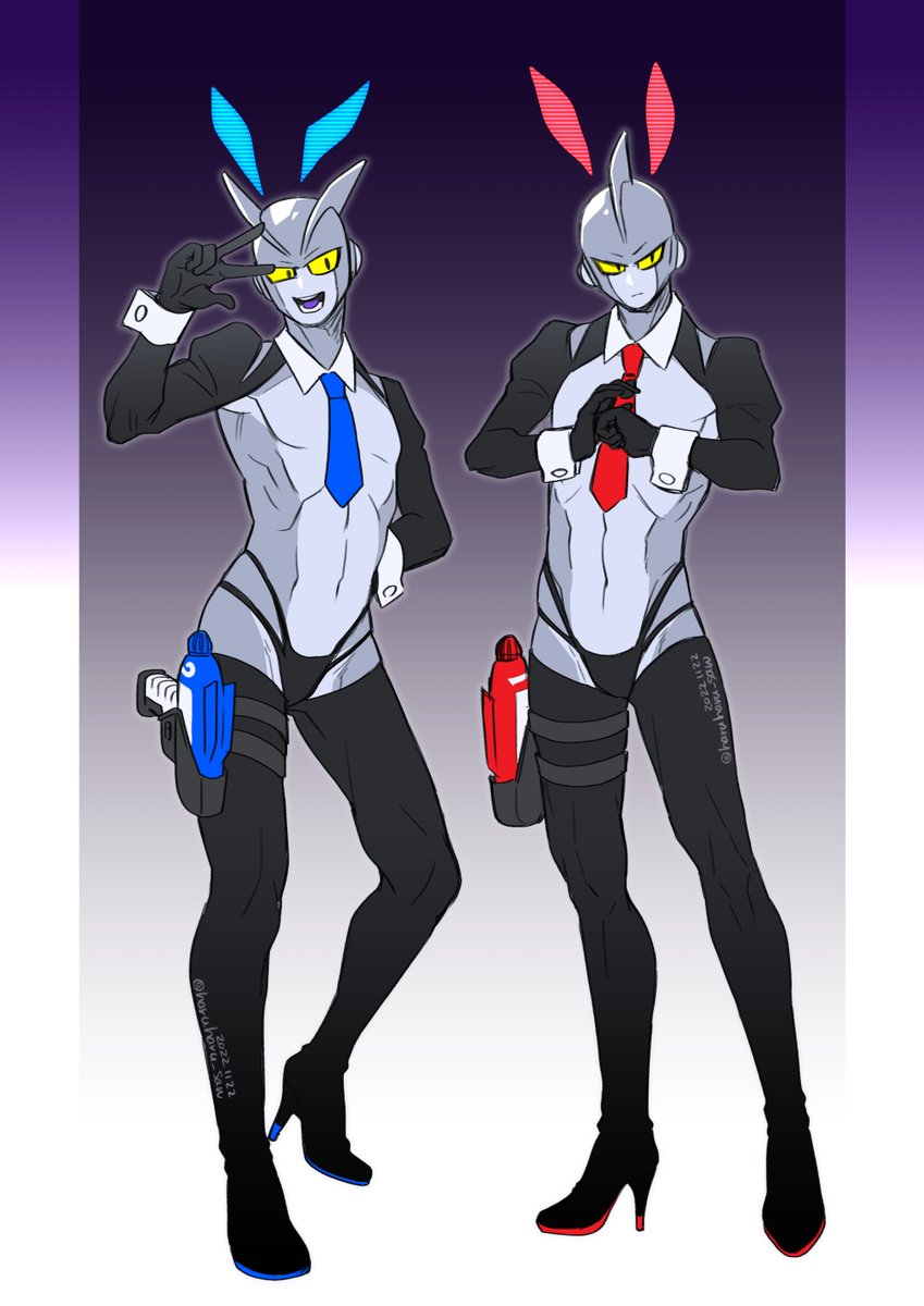 バニーと逆バニーのガンマズを過去に描いてたので卯年の今再投下しておきます。 