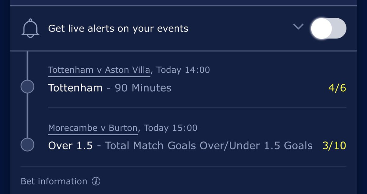 _Bookie_Crusher's tweet photo. Good morning all! ☀️
Hope everyone is enjoying the first morning of 2023.
I’m on a short odds 1/1 double, a longer odds 4 fold (using the same double as a base), and a f{}€ing 🇫🇷 Ligue1 25/1 5-fold #FunOne 🍻💶⚽️🤞🏻 https://t.co/2CQtiICY8a