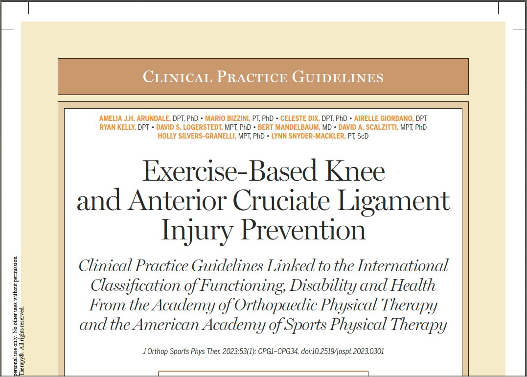 Just published in <a href="/JOSPT/">JOSPT Community</a> 

Exercise-Based Knee and Anterior Cruciate Ligament Injury Prevention

🦵🦵🦵

jospt.org/doi/10.2519/jo…