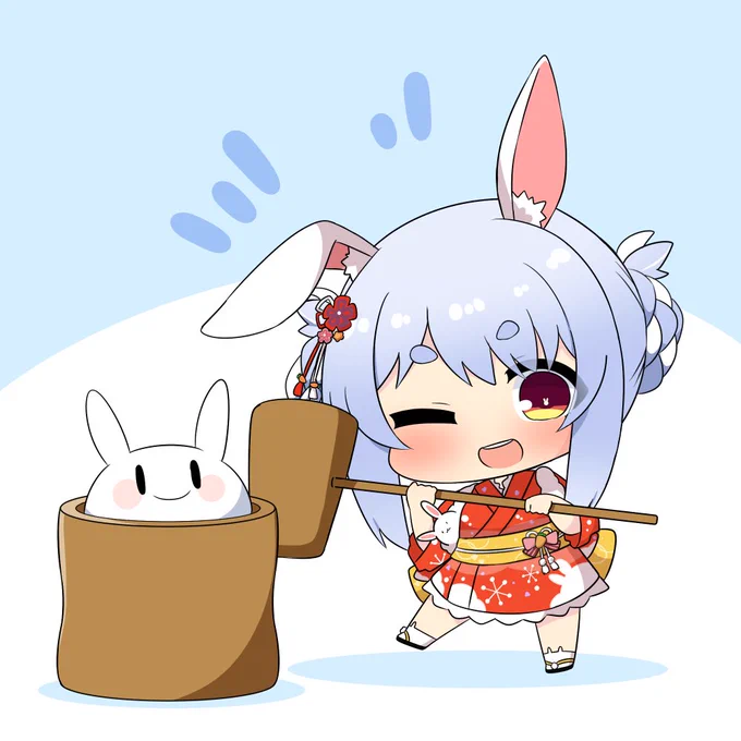 あけおめうさぎ年! #ぺこらーと 