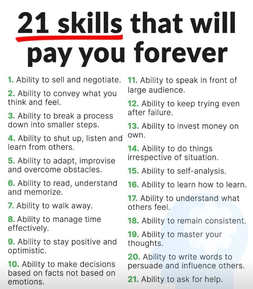These skills pay beyond the year we are in! Happy New Year!! #Skills #Learning