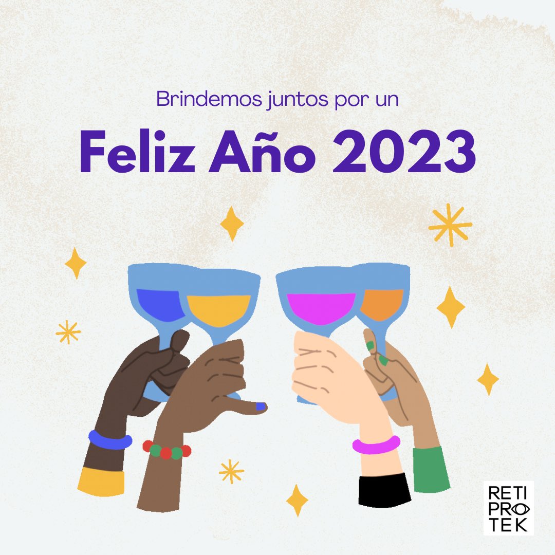 retiprotek's tweet photo. El equipo #RETIPROTEK os desea un muy feliz 2023 ⭐️🥂 cargado de salud y mucho amor. ¡𝐅𝐞𝐥𝐢𝐳 𝐚𝐧̃𝐨 𝐧𝐮𝐞𝐯𝐨! 🎊

#añonuevo #año2023 #2023 #feliz2023 #retinosis #retinosispigmentaria #salud #saludvisual #ciencia #cienciaysalud https://t.co/5lr3O2nYQh