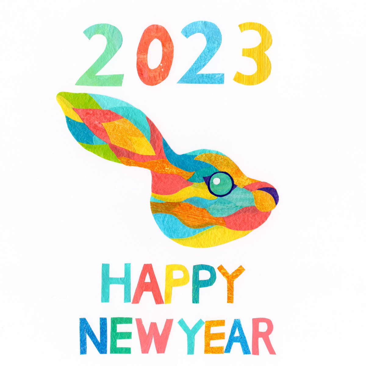 colorful7space's tweet photo. あけましておめでとうございます！
今年もどうぞよろしくお願いします🐇

#あけましておめでとうございます 
#卯年
#貼り絵 https://t.co/kSbha9dy03