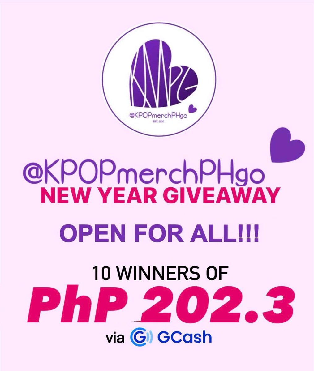 KPOPmerchPHgo's tweet photo. 🌸 @KPOPmerchPHgo 2023 NEW YEAR PAMPABWENAS GIVEAWAY - FOR EVERYONE! 🎉💯

10 WINNERS
PRIZE: 202.3 PESOS GCASH EACH 💸

RULES:
1. RT, QT AND TAG 3 FRIENDS
2. MBF THIS ACCCOUNT

💜 1 WINNER
💜 RANDOM PICK
💜 ENDS 01/07/22 https://t.co/SJ5DtPOASZ
