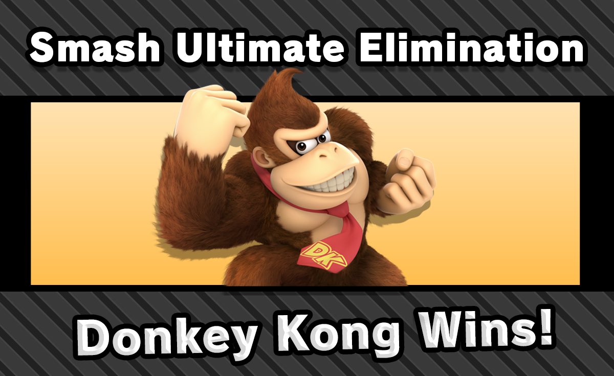 Out at 2nd is Ganondorf! DONKEY KONG WINS SMASH ULTIMATE ELIMINATION !!!! Thank you for joining me in this adventure. Was not expecting it to blow up the way it did at all. I had fun :) I’m down to do more similar experiments maybe but I’ma enjoy my mornings for a bit 😂