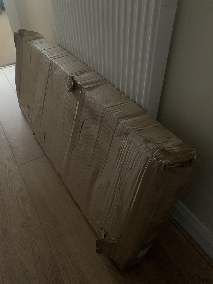 RogerBrakspear's tweet photo. TV stand delivered from @johnlewishelp and it looks like it’s been thrown round the warehouse, ripped and I now pray that it’s all in one piece and not damaged seeing as this was a replacement from one that was missing 1 piece!!! https://t.co/pnzOeuVKDP