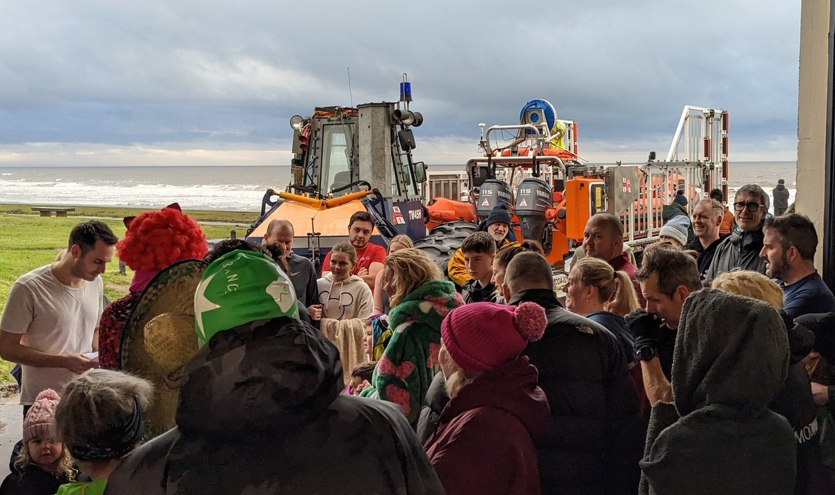 rnlistbees's tweet photo. St Bees Triers being briefed before their first New Years Day Dip since 2020. Our volunteers were on hand to provide safety cover and provide a warm area to get changed in. The Triers raised over £250 for St Bees RNLI thank you for your support. https://t.co/PUGPrYMHRl