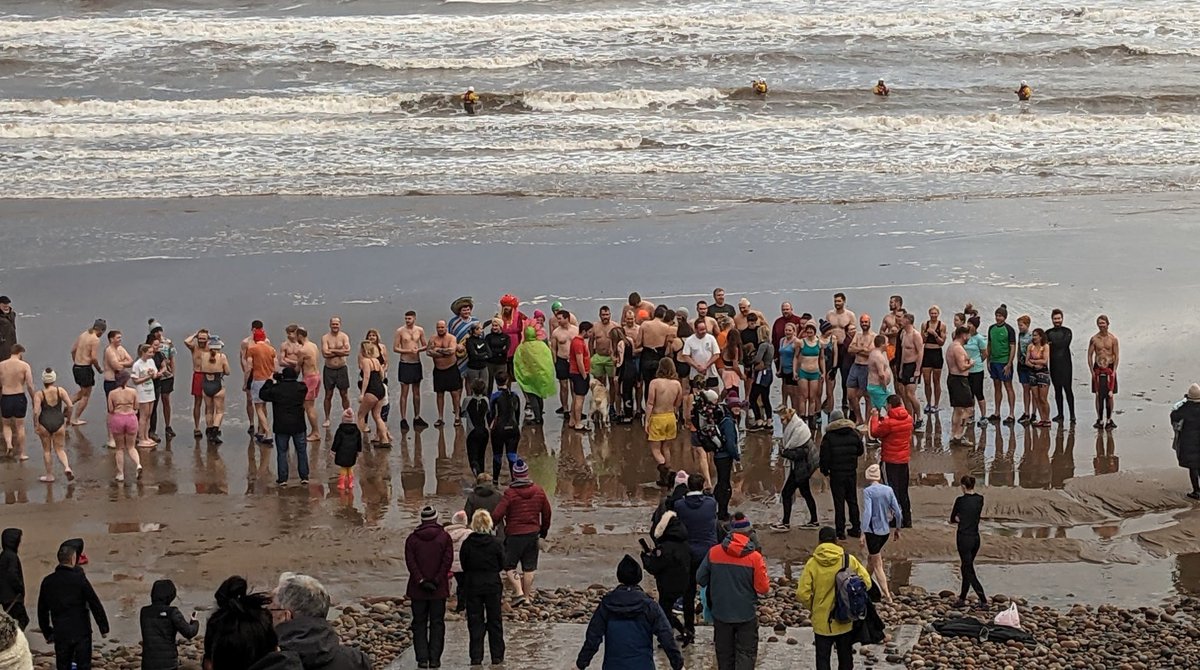 St Bees Triers being briefed before their first New Years Day Dip since 2020. Our volunteers were on hand to provide safety cover and provide a warm area to get changed in. The Triers raised over £250 for St Bees RNLI thank you for your support.