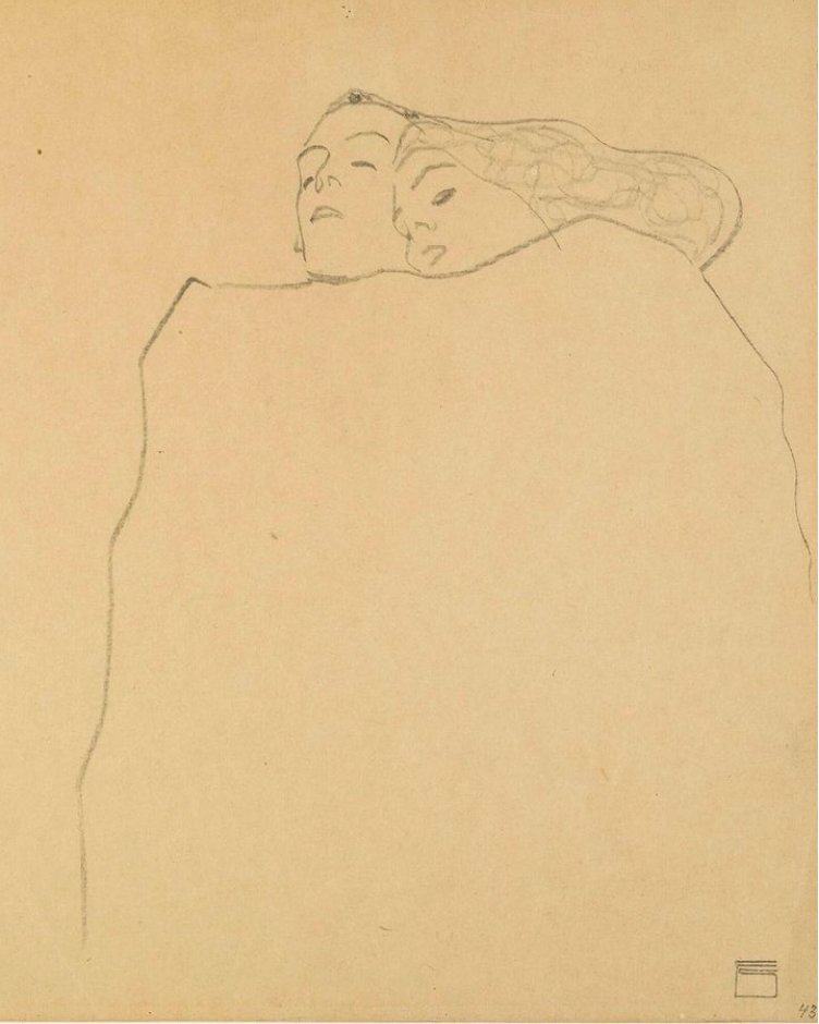 TheAnorak's tweet photo. Egon Schiele, Austria
(1890-1918) - 

The Sleeping Couple, 1909 https://t.co/67jD6AO67J