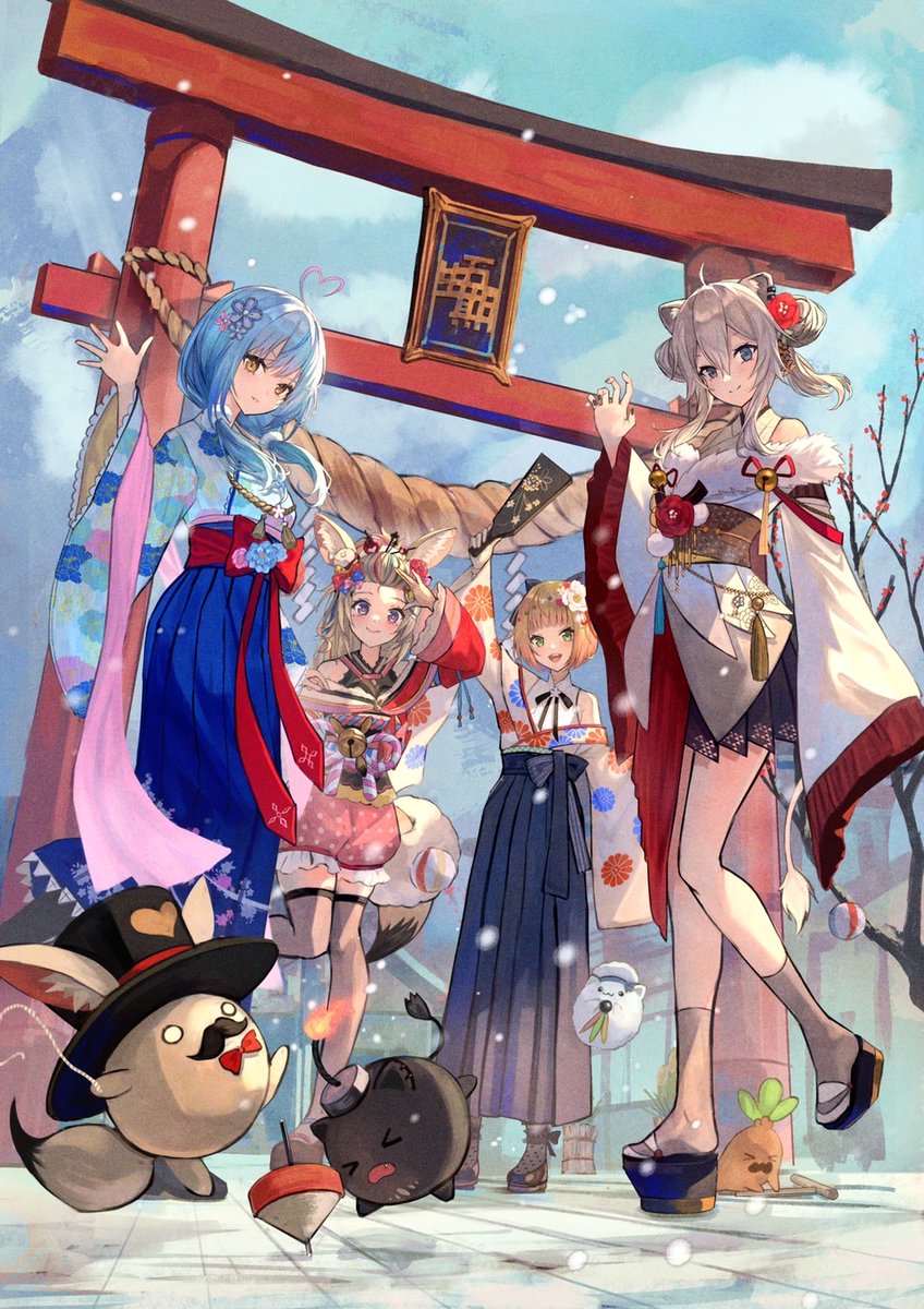 桃鈴ねね ,尾丸ポルカ ,獅白ぼたん ,雪花ラミィ 「初詣#LamyArt 桃鈴ねね ,尾丸ポルカ ,獅白ぼたん ,雪花ラミィ 「初詣#LamyArt