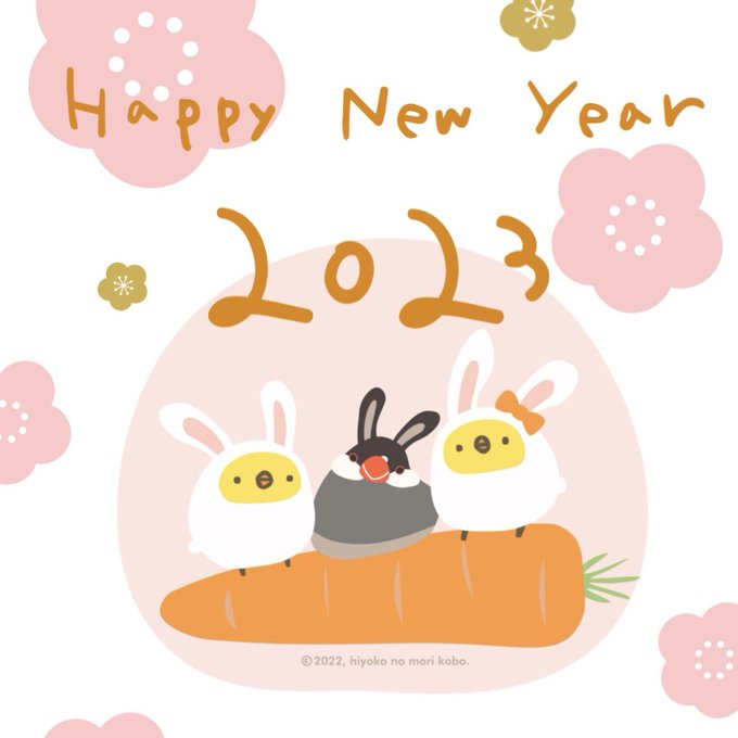 あけましておめでとうございます!年賀状はひよこのもり工房 さんにカットを描いていただいて作りましたあまり愛想の良くないアカウントですが文鳥ともども今年もよろしくお願いいたします! 