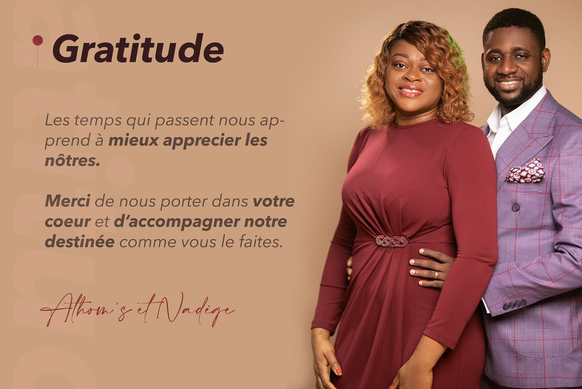 Athoms_mbuma's tweet photo. Excellente année 2023 🎊.

Les temps qui passent nous apprend nous à mieux apprécier les nôtres.

Merci de nous porter dans votre cœur et d’accompagner notre destinée comme vous le faites.

Athom’s et Nadège https://t.co/aJSj5vrbh0